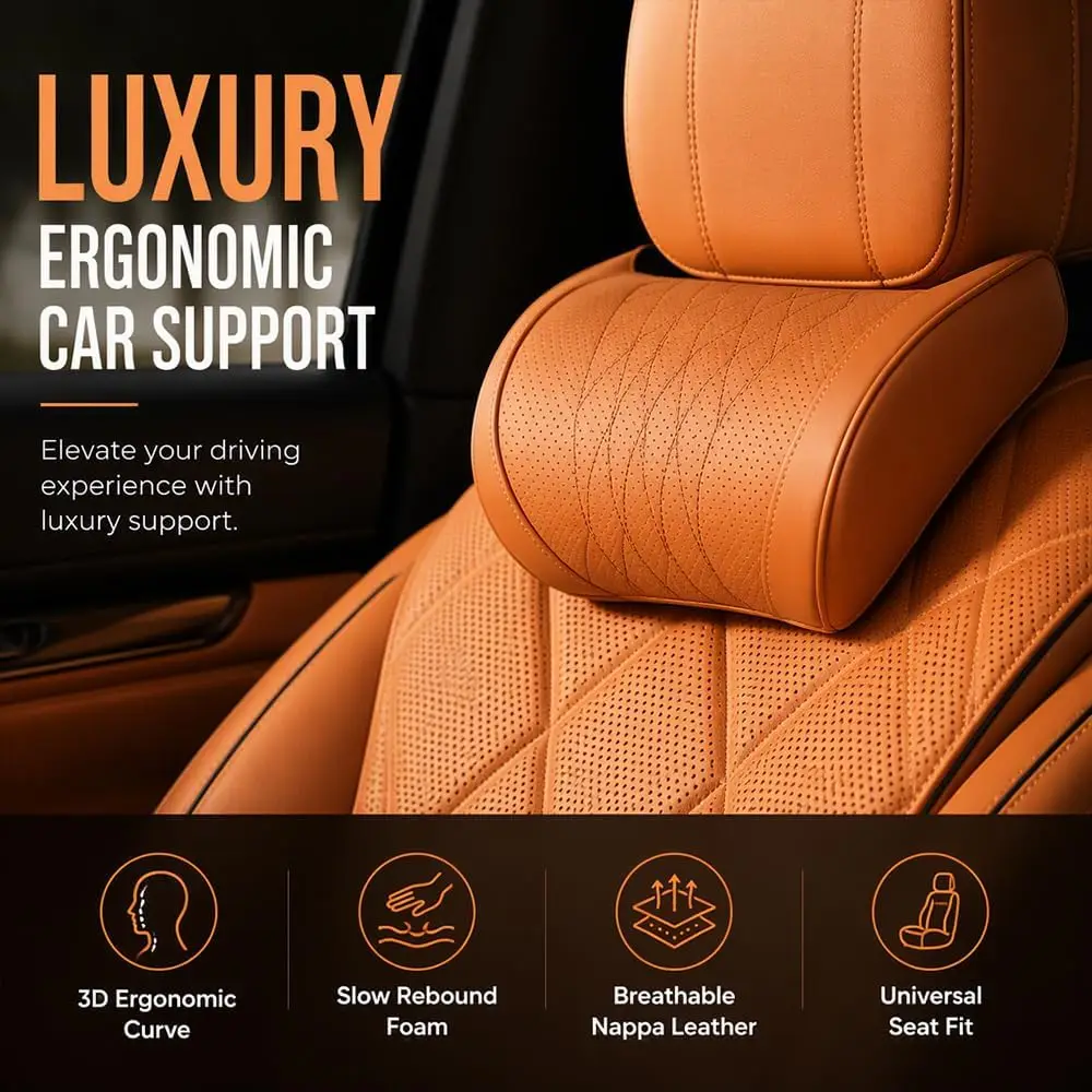 Car Interior Decor Headrest Lu - Memory Foam Car Neck Pillow Lumbar Support 评论和价格