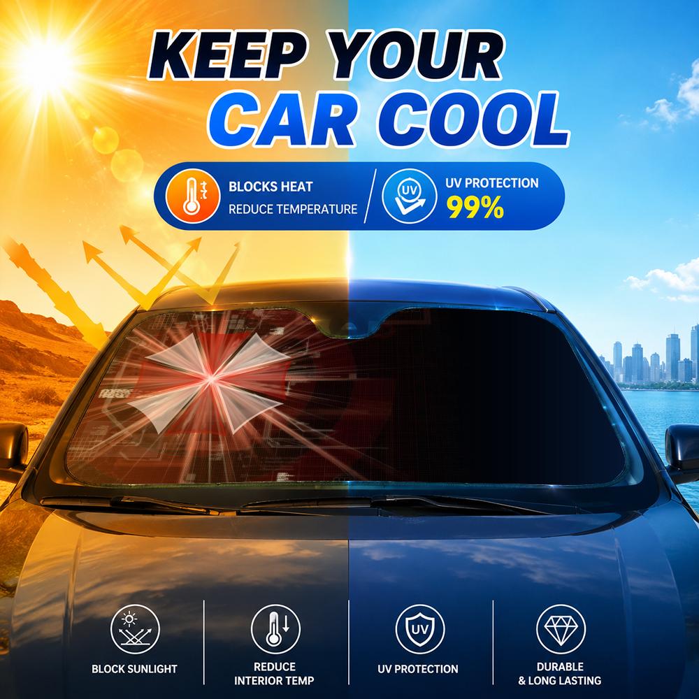 Horror Movie Umbrella Sun Viso - Car Sunshade Windshield Umbrella Foldable 评论和价格
